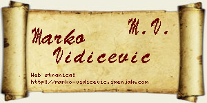 Marko Vidičević vizit kartica